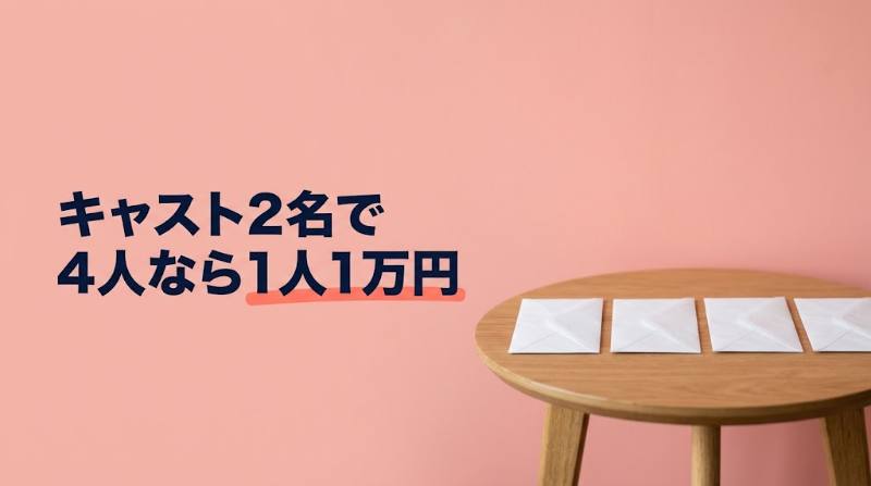 テコガールを複数人で呼ぶと1人いくら？団体tecoの人数別割り勘表と幹事が決めておく5つのこと - H2-02